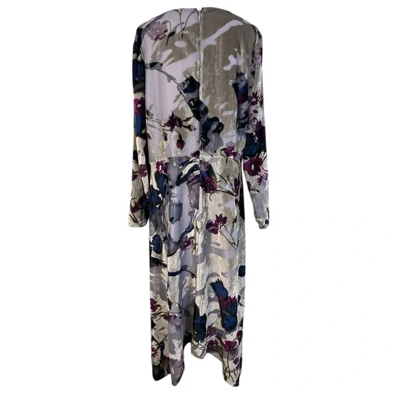 Soft Surroundings Layered Velvet Burnout Dress Size XL Floral Handkerchief Hem - Picture 4 of 12